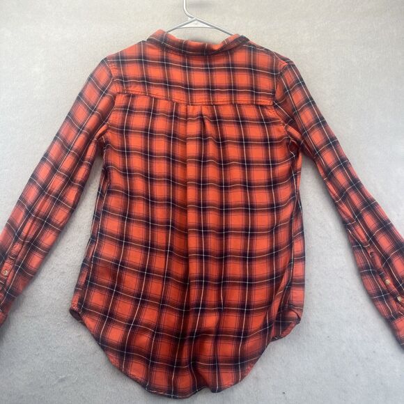 Abercrombie & Fitch Shirt Womens S Red Plaid Lightweight Western Outdoor Y2K - Picture 2 of 9